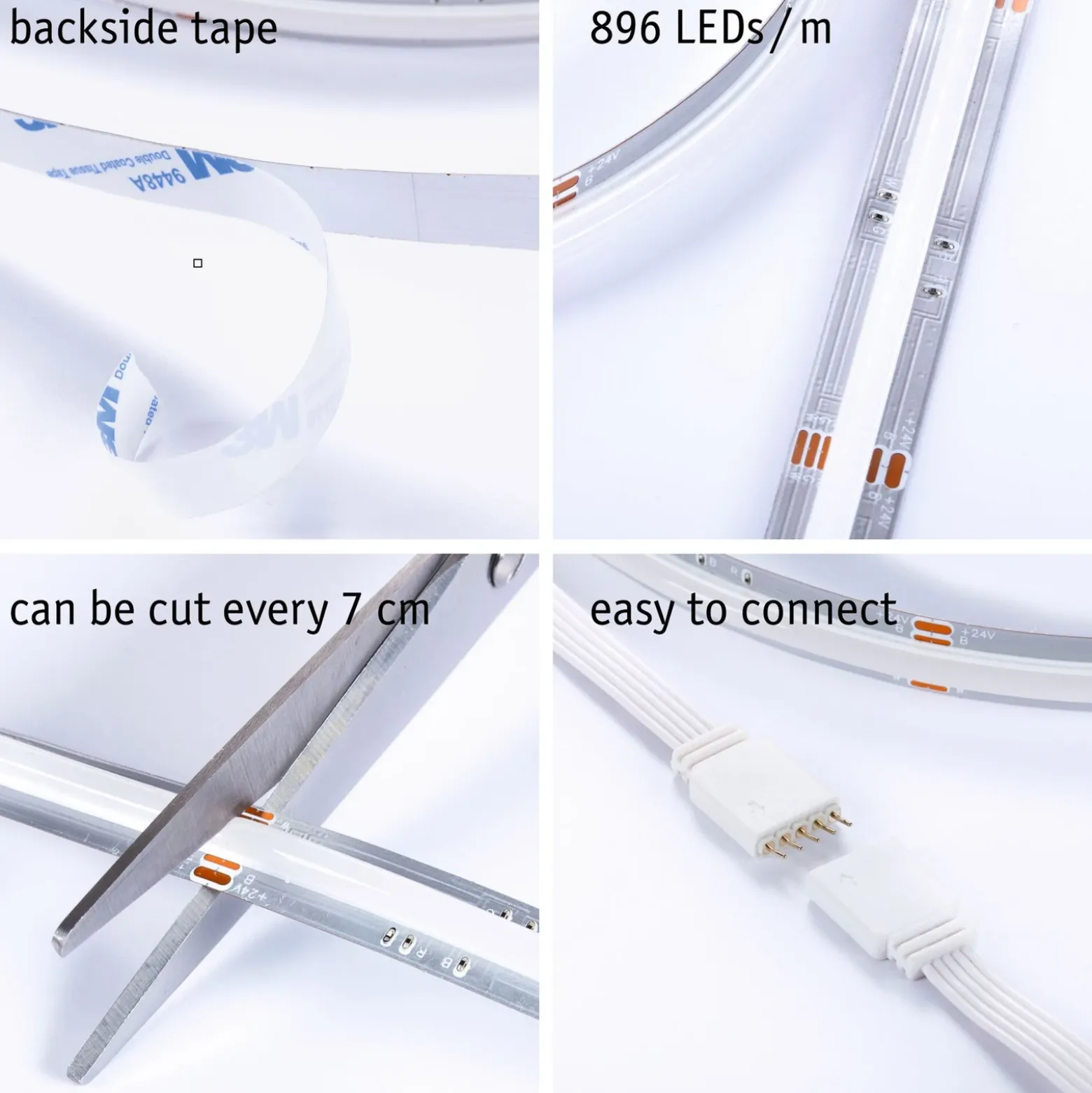 Extensión de tira LED Paulmann MaxLED 500 COB de 2,5 m RGBW