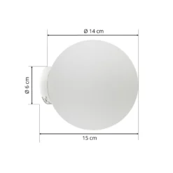 Fabbian Lumi Sfera aplique de vidrio, Ø 14 cm