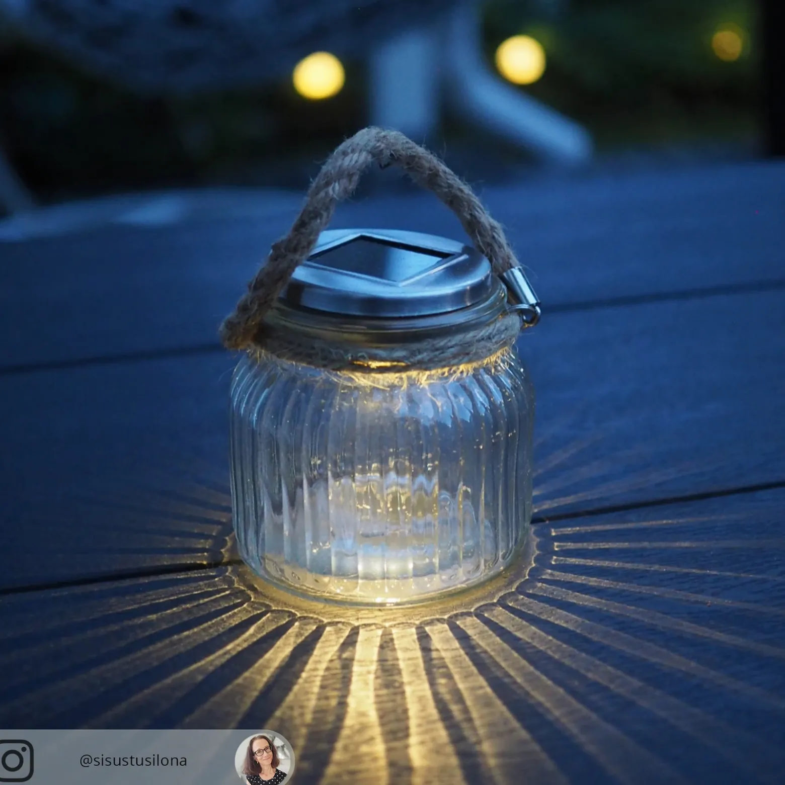 Farol de mesa LED solar Jar de cristal