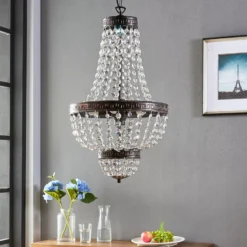 Fascinante lámpara colgante Jorve con cristal