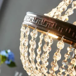Fascinante lámpara colgante Jorve con cristal