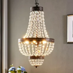 Fascinante lámpara colgante Jorve con cristal