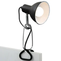 Fix lámpara de pinza, pantalla de metal, negro