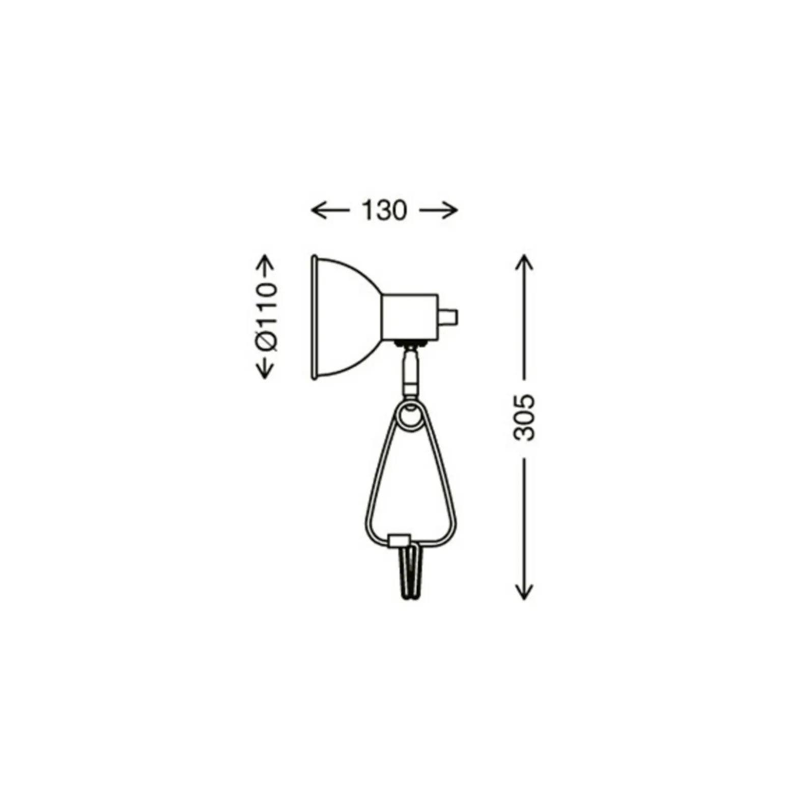 Fix lámpara de pinza, pantalla de metal, negro