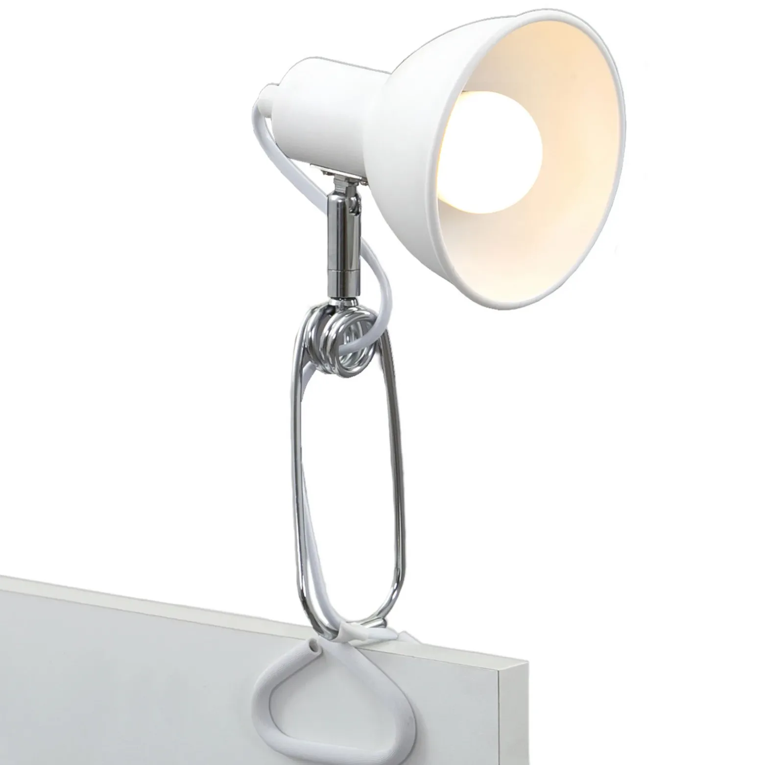 Fix lámpara de pinza, pantalla de metal, blanco