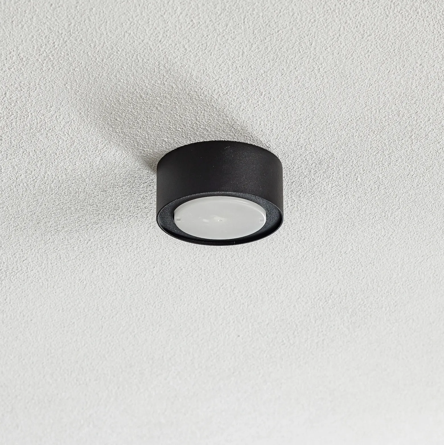 Flea downlight de techo de acero, negro