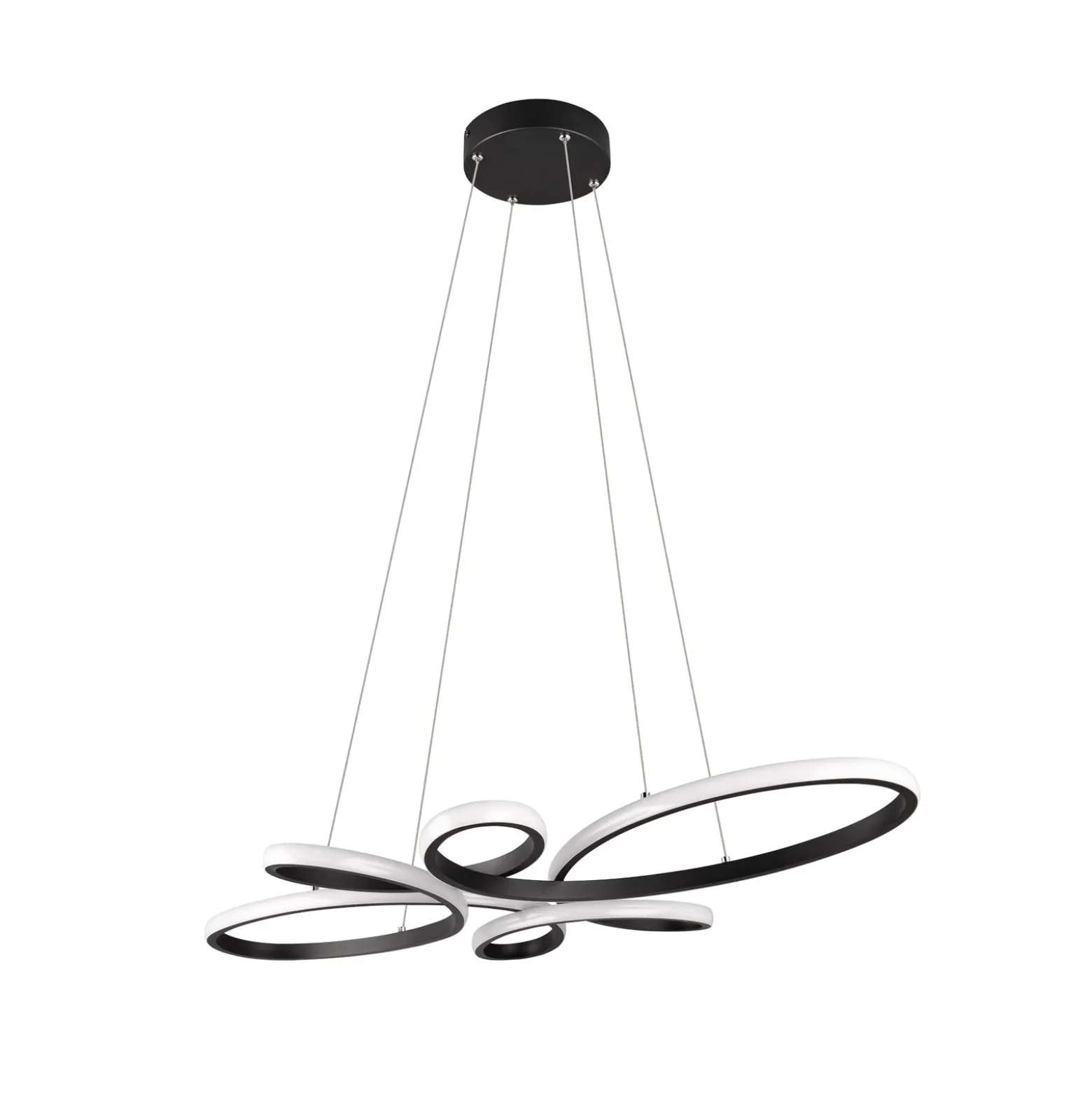 Fly lámpara colgante LED, negro mate, 3.000 K, 83 cm x 45 cm