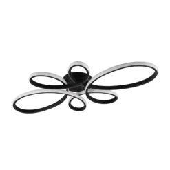 Fly Plafón LED, negro mate, 3.000 K, 83 cm x 45 cm