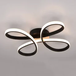 Fly Plafón LED, negro mate, 3.000 K, 40 cm x 40 cm