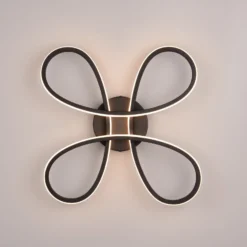 Fly Plafón LED, negro mate, 3.000 K, 40 cm x 40 cm