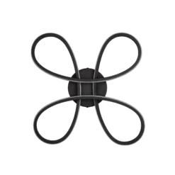 Fly Plafón LED, negro mate, 3.000 K, 40 cm x 40 cm