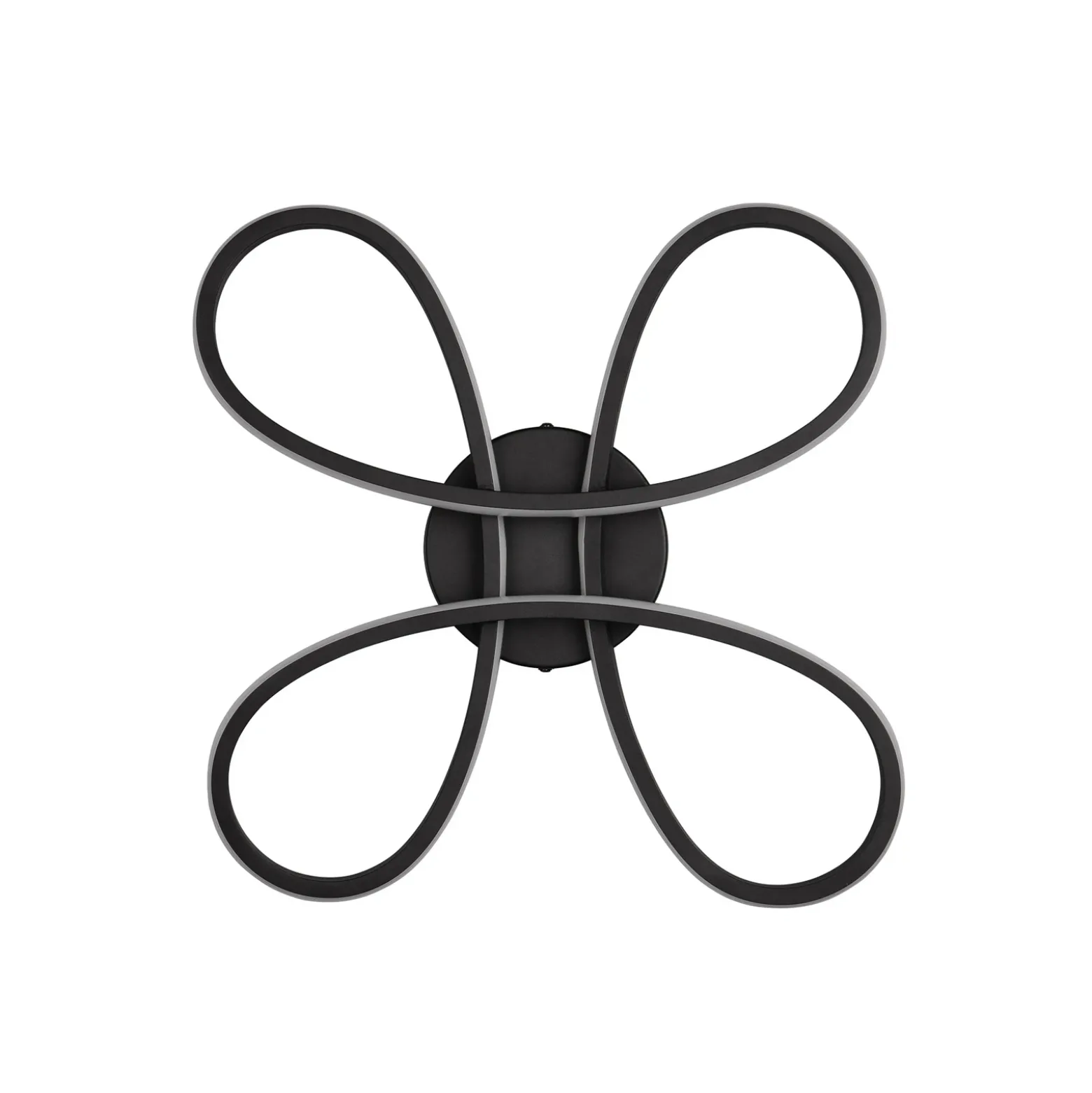 Fly Plafón LED, negro mate, 3.000 K, 40 cm x 40 cm