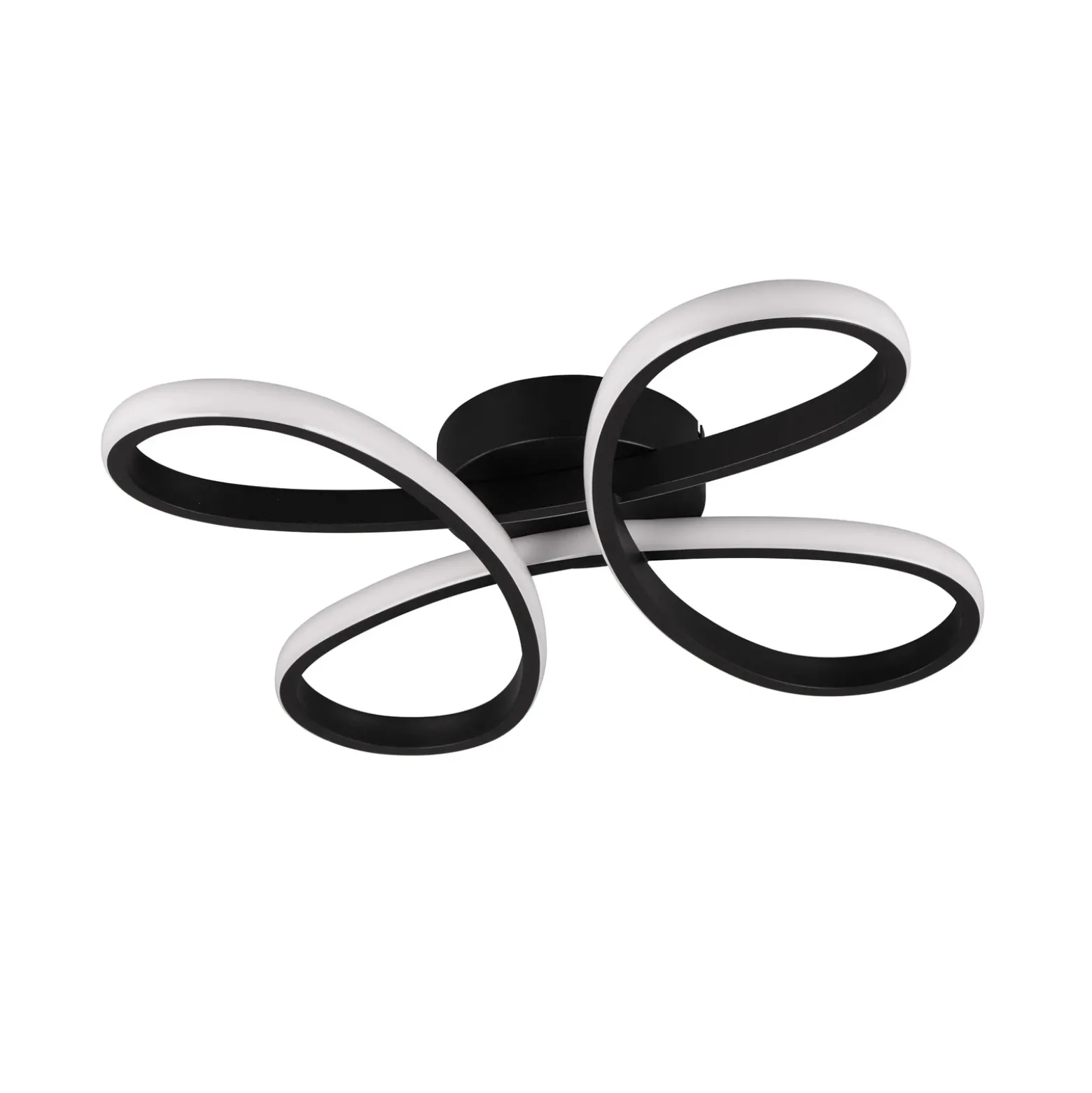 Fly Plafón LED, negro mate, 3.000 K, 40 cm x 40 cm