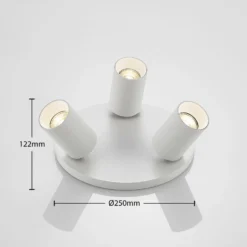 Foco Arcchio Brinja, blanco, redondo, Ø 6 cm, 3 luces, GU10