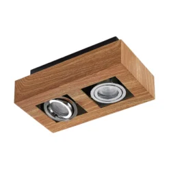 Foco Arcchio Vince, 25 cm, color madera, metal, GU10