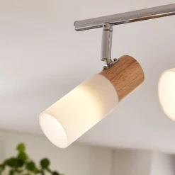 Foco de madera Christoph, 4 luces