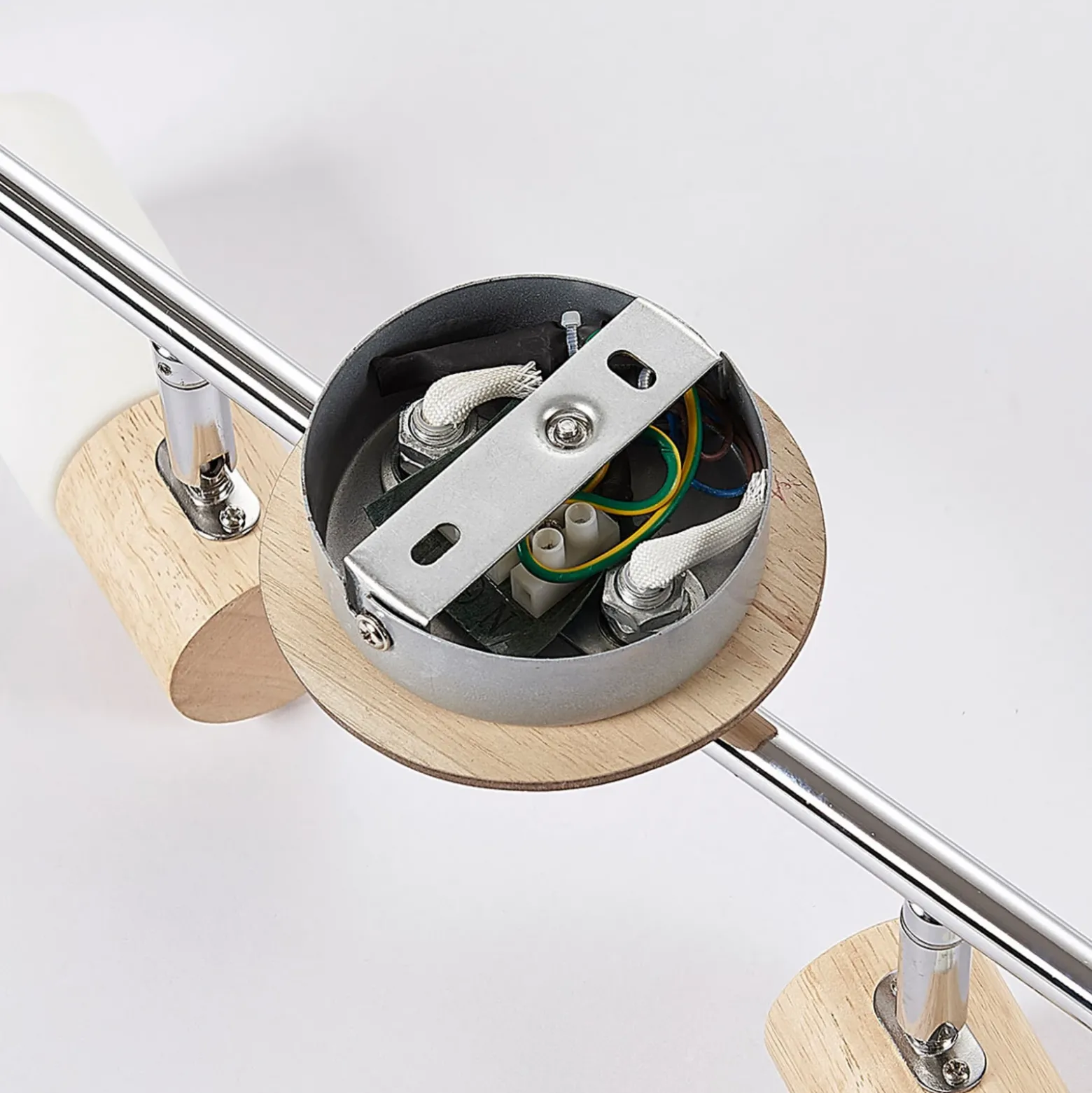 Foco de madera Christoph, 4 luces