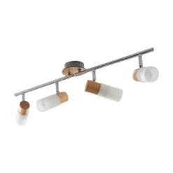 Foco de madera Christoph, 4 luces