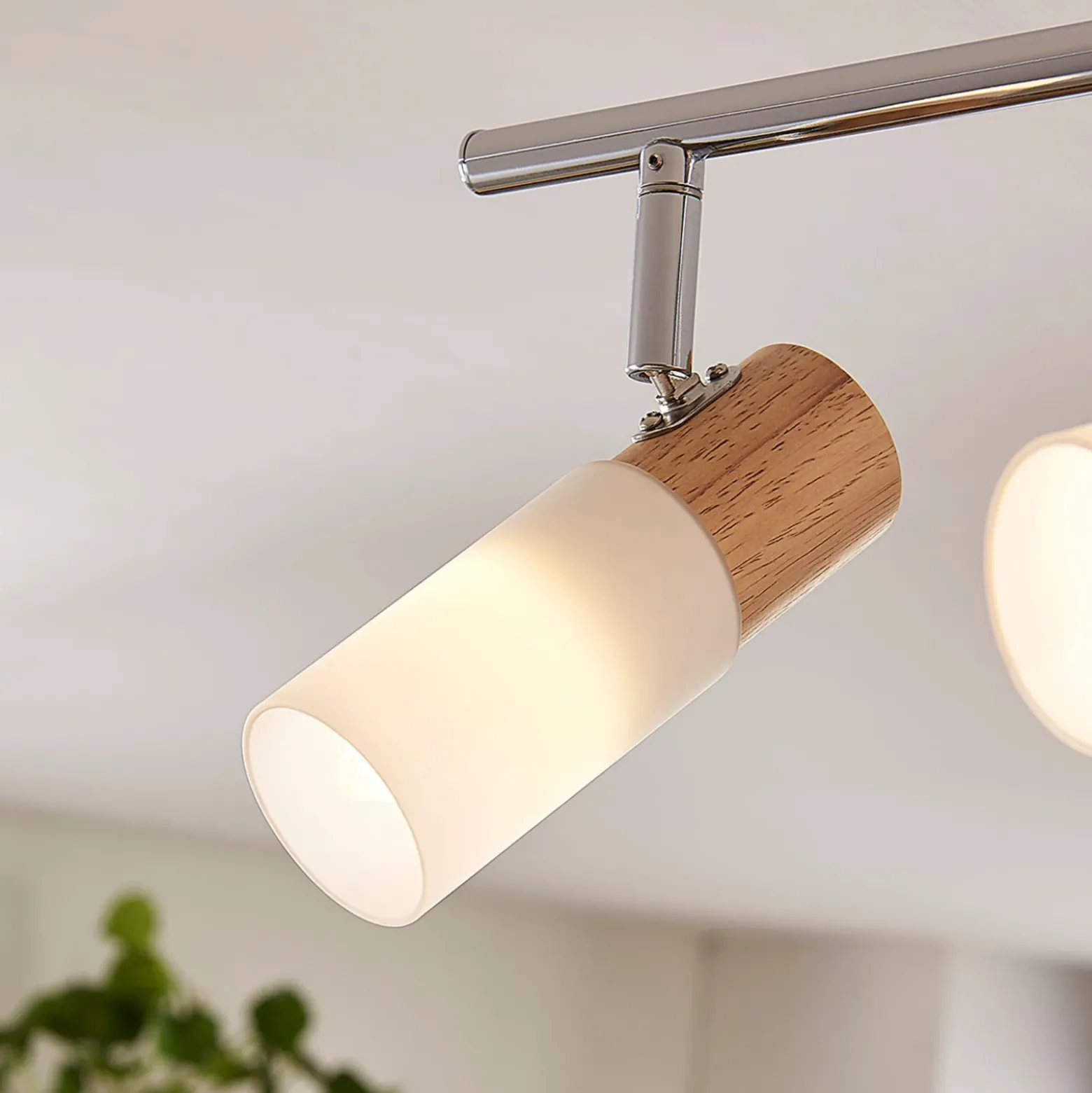 Foco de madera Christoph, 4 luces
