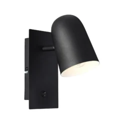 Foco de pared Ayr, negro mate, altura 20 cm, metal