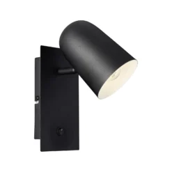 Foco de pared Ayr, negro mate, altura 20 cm, metal