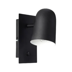 Foco de pared Ayr, negro mate, altura 20 cm, metal