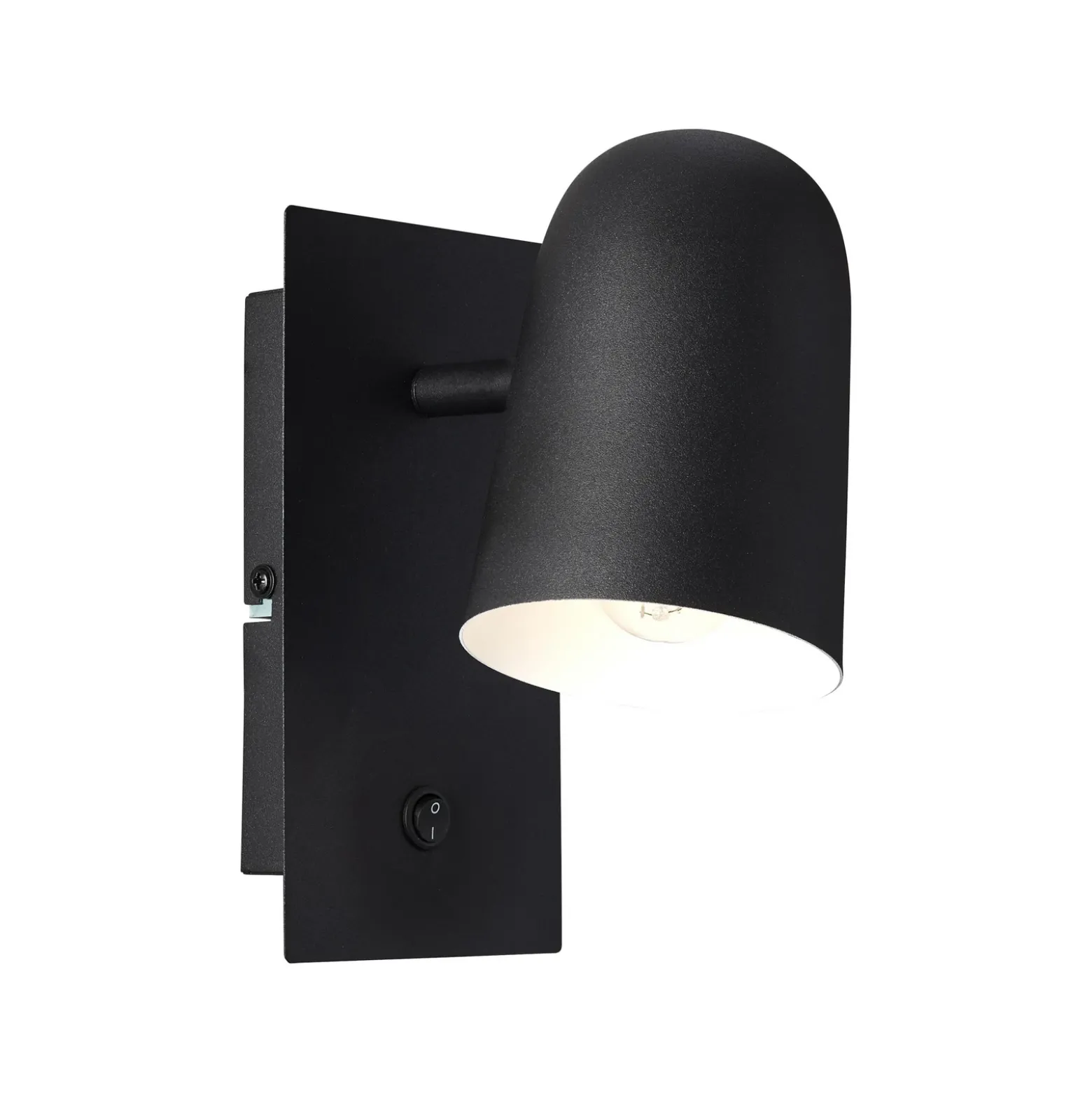 Foco de pared Ayr, negro mate, altura 20 cm, metal