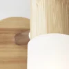 Foco de pared Babsan, Ø 10 cm, madera clara, bambú