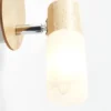 Foco de pared Babsan, Ø 10 cm, madera clara, bambú
