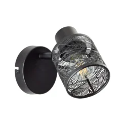 Foco de pared Bano, ancho 13,5 cm, negro mate, metal