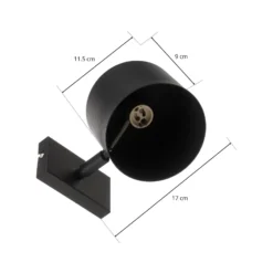 Foco de pared Bot, negro, móvil