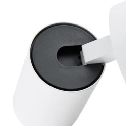 Foco de pared CAN TILT, blanco, Ø 10 cm, metal, interruptor, USB