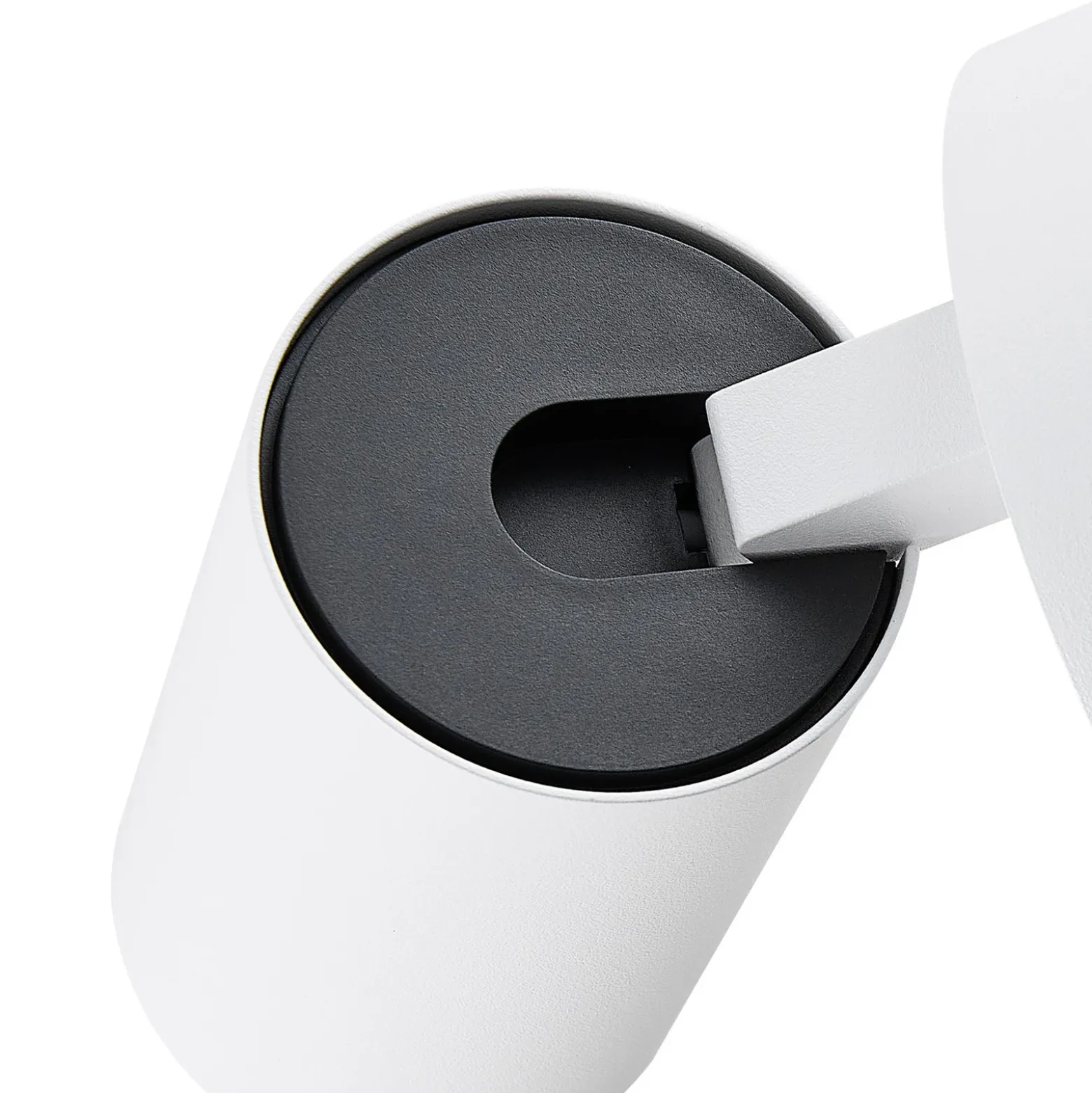 Foco de pared CAN TILT, blanco, Ø 10 cm, metal, interruptor, USB