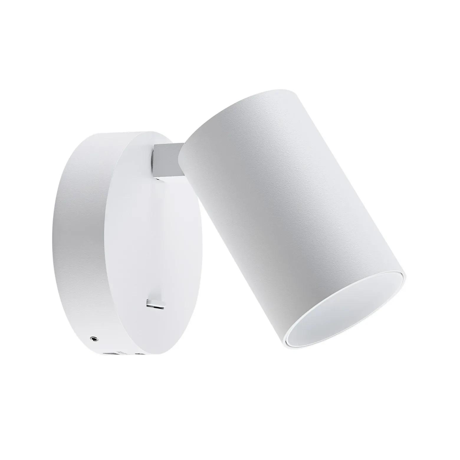 Foco de pared CAN TILT, blanco, Ø 10 cm, metal, interruptor, USB