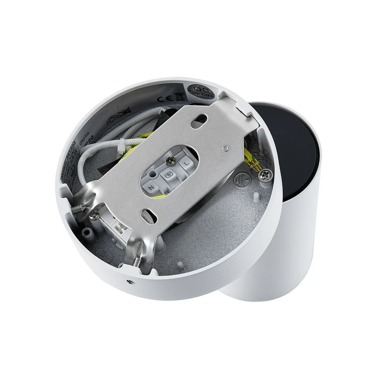 Foco de pared CAN TILT, blanco, Ø 10 cm, metal, interruptor, GU10