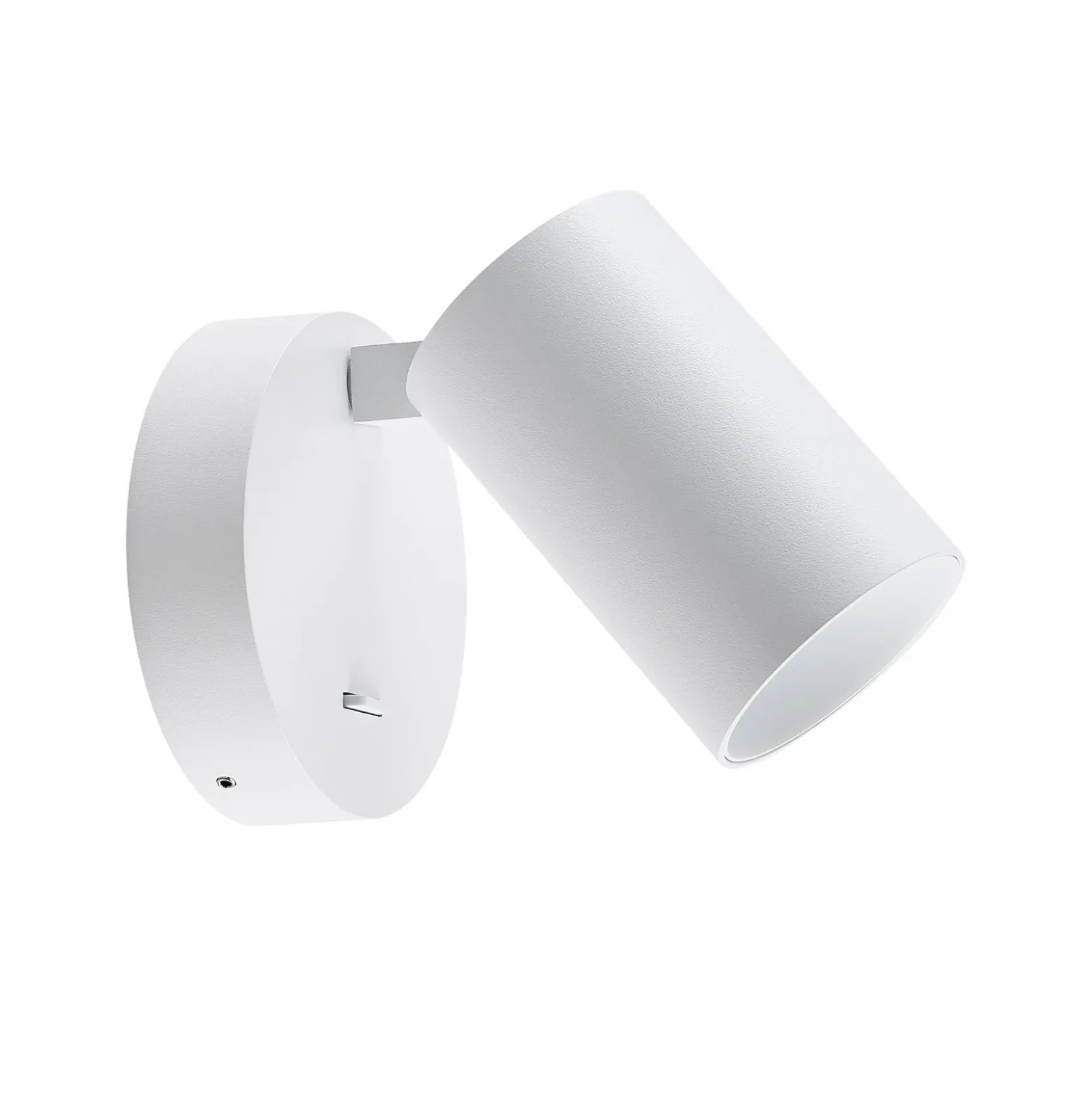 Foco de pared CAN TILT, blanco, Ø 10 cm, metal, interruptor, GU10