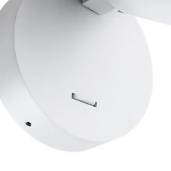 Foco de pared CAN TILT, blanco, Ø 10 cm, metal, interruptor, GU10
