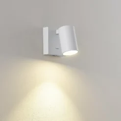 Foco de pared CAN TILT, blanco, 10 x 10 cm, metal, interruptor, USB
