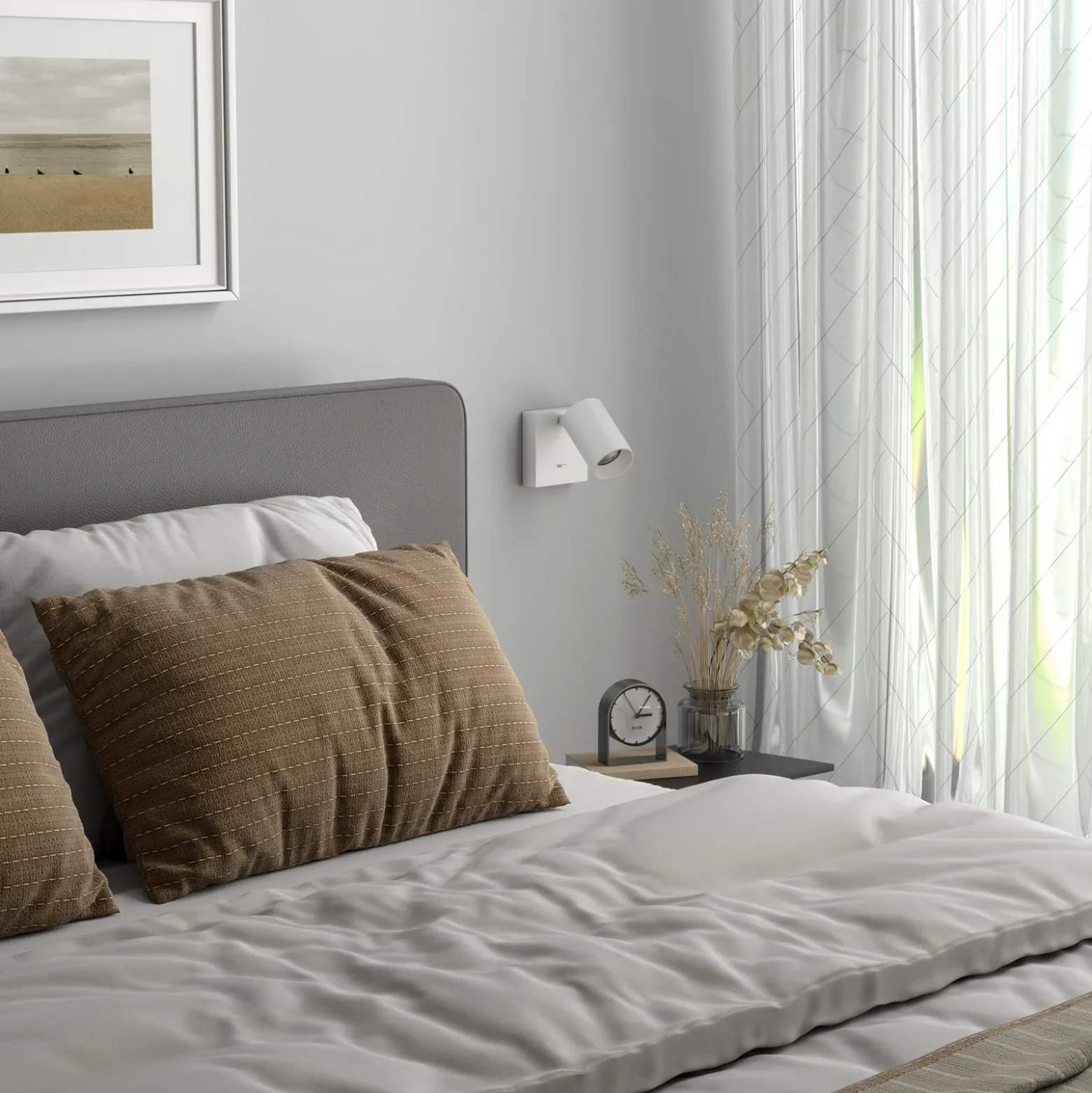 Foco de pared CAN TILT, blanco, 10 x 10 cm, metal, interruptor GU10