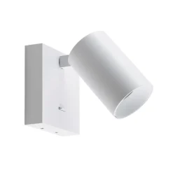 Foco de pared CAN TILT, blanco, 10 x 10 cm, metal, interruptor GU10