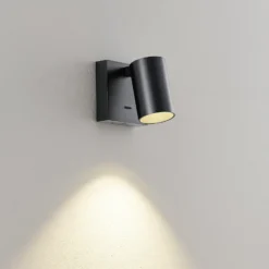 Foco de pared CAN TILT, negro, 10 x 10 cm, metal, interruptor USB