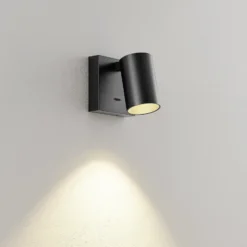 Foco de pared CAN TILT, negro, 10 x 10 cm, metal, interruptor GU10