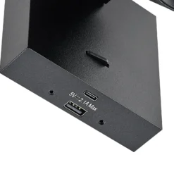 Foco de pared CAN TILT, negro, 10 x 10 cm, metal, interruptor USB