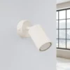 Foco de pared carbono, beige, proyección 16 cm, interruptor, aluminio