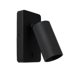 Foco de pared Clubs, 1 luz, negro