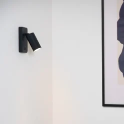 Foco de pared Clubs, 1 luz, negro