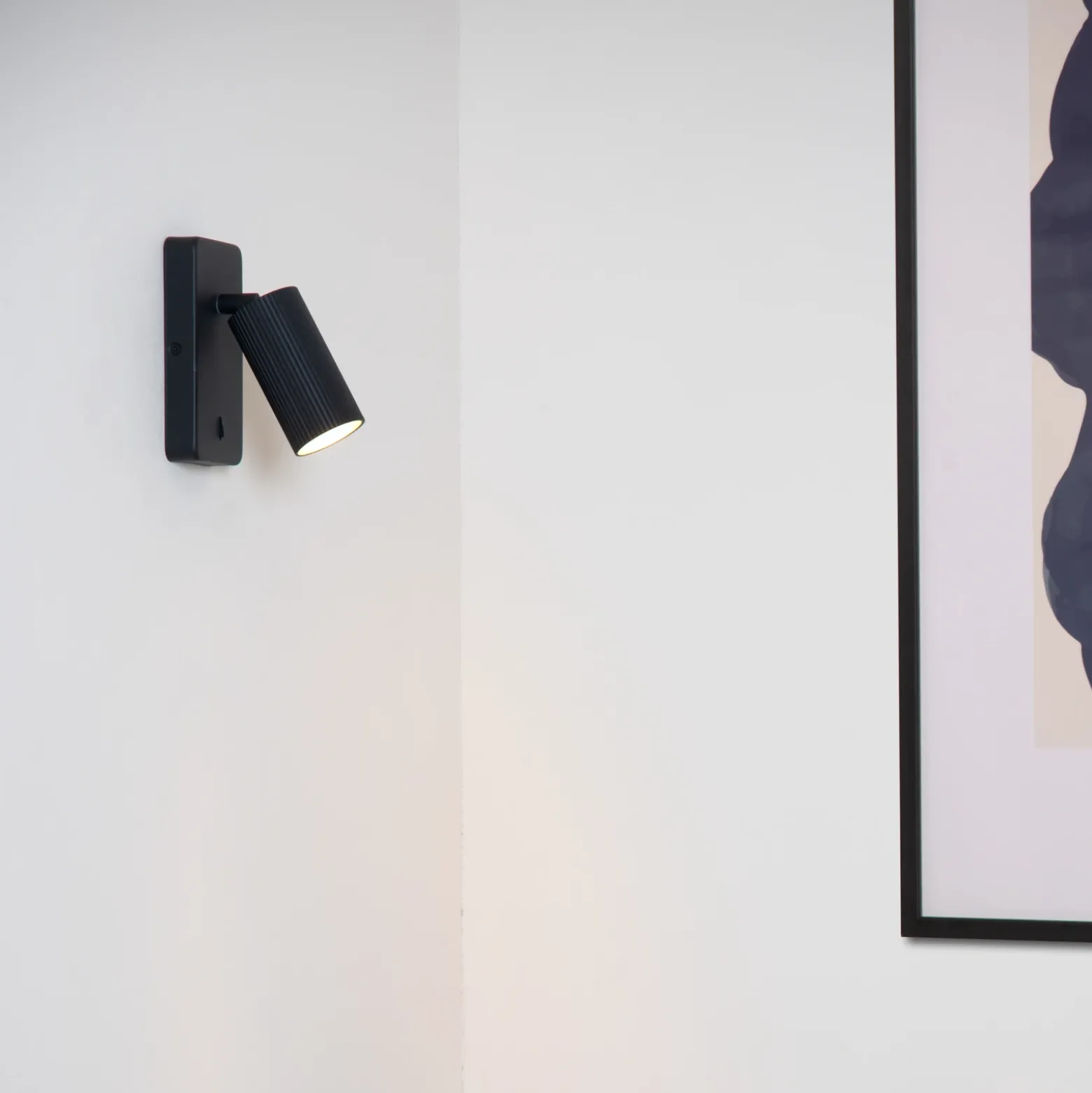 Foco de pared Clubs, 1 luz, negro