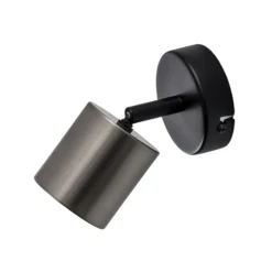 Foco de pared Demia, negro/níquel, 10 cm de ancho, GU10
