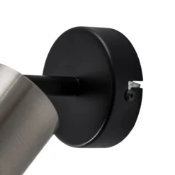 Foco de pared Demia, negro/níquel, 10 cm de ancho, GU10