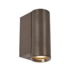 foco de pared Dupla, color óxido, altura 9 cm, metal